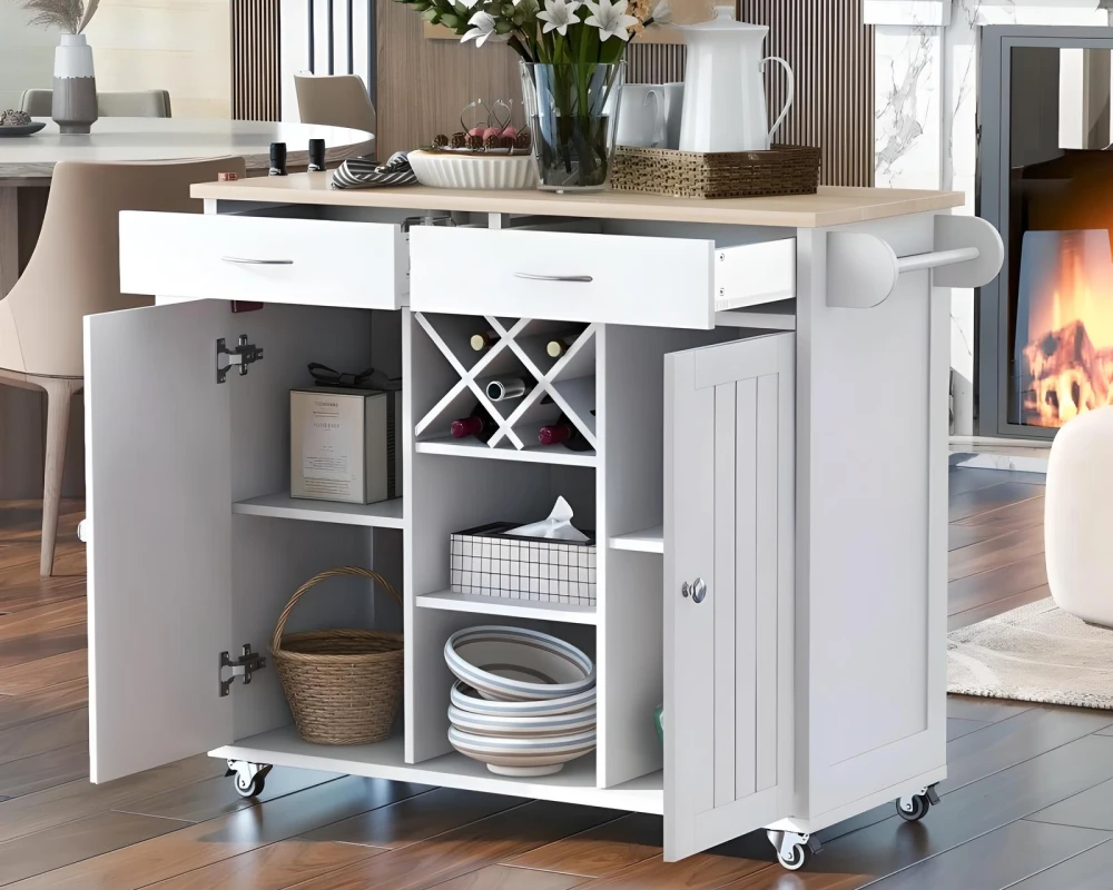 movable kitchen island with storage